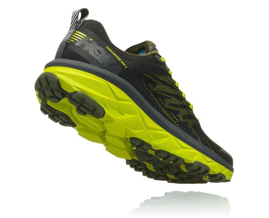 Hoka One One Mens Trail Shoes - Challenger ATR 5 - Black/Green - WKFA26810